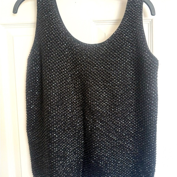 Heftco Black Sequin Wool Top - Picture 1 of 7